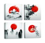 Wallity FRJ03 Set de 4 Lienzos Decorativos Multicolor de 30 x 30 cm